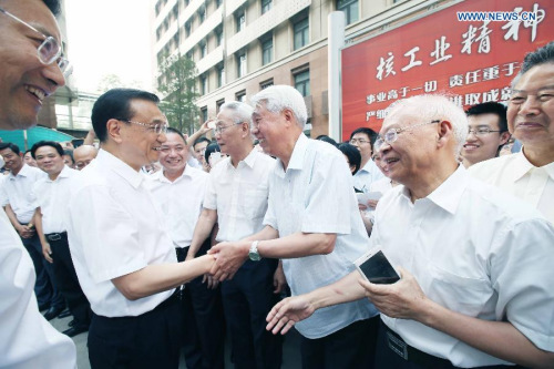 Chinese Premier Li Keqiang inspects China Nuclear Power Engineering Co., Ltd. in Beijing, capital of China, June 15, 2015. Li had an inspection tour to China Nuclear Power Engineering Co., Ltd. and the Ministry of Industry and Information Technology on Monday. (Photo: Xinhua/Yao Dawei) Chinese Premier Li Keqiang inspects China Nuclear Power Engineering Co., Ltd. in Beijing, capital of China, June 15, 2015. Li had an inspection tour to China Nuclear Power Engineering Co., Ltd. and the Ministry of Industry and Information Technology on Monday. (Photo: Xinhua/Yao Dawei)
