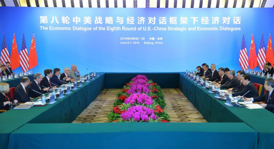 Chinese Vice Premier Wang Yang and U.S. Treasury Secretary Jacob Lew co-chair the Economic Dialogue of the Eighth Round of China-U.S. Strategic and Economic Dialogues in Beijing, China, June 6, 2016. (Xinhua/Ding Haitao) Chinese Vice Premier Wang Yang and U.S. Treasury Secretary Jacob Lew co-chair the Economic Dialogue of the Eighth Round of China-U.S. Strategic and Economic Dialogues in Beijing, China, June 6, 2016. (Xinhua/Ding Haitao)