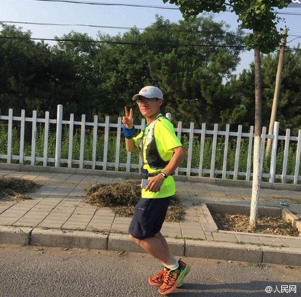 Liu runs on the Sixth Ring Road.(Photo/Sina Weibo) Liu runs on the Sixth Ring Road.(Photo/Sina Weibo)