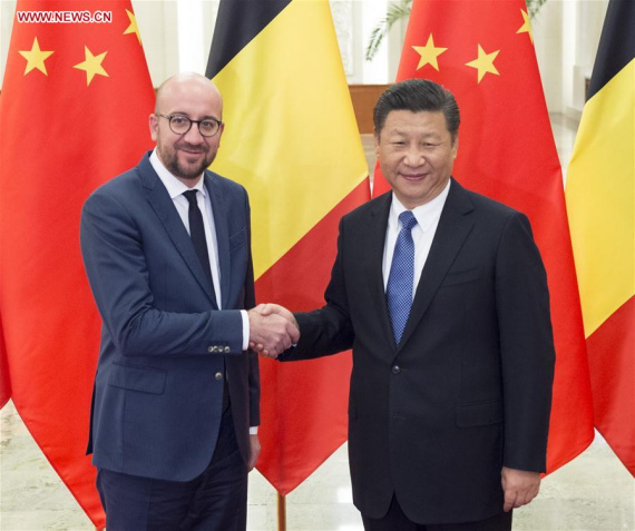 Chinese President Xi Jinping (R) meets with Belgian Prime Minister Charles Michel in Beijing, capital of China, Oct. 31, 2016. (Photo: Xinhua/Wang Ye) Chinese President Xi Jinping (R) meets with Belgian Prime Minister Charles Michel in Beijing, capital of China, Oct. 31, 2016. (Photo: Xinhua/Wang Ye)