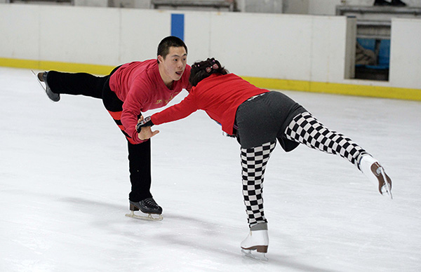 Chinese athletes train for a figure skating event at the 11th Special Olympics World Winter Games in Harbin, North China's Heilongjiang province, Feb. 23, 2017. (Photo/Xinhua) Chinese athletes train for a figure skating event at the 11th Special Olympics World Winter Games in Harbin, North China's Heilongjiang province, Feb. 23, 2017. (Photo/Xinhua)