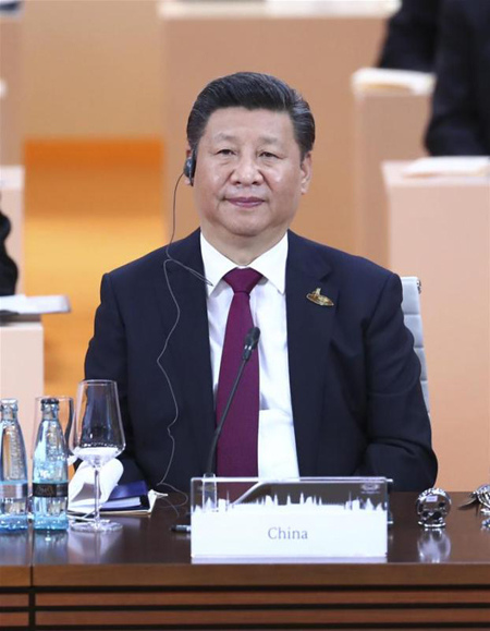 Chinese President Xi Jinping attends the 12th Summit of the Group of 20 (G20) major economies in Hamburg, Germany, July 7, 2017. (Xinhua/Xie Huanchi) Chinese President Xi Jinping attends the 12th Summit of the Group of 20 (G20) major economies in Hamburg, Germany, July 7, 2017. (Xinhua/Xie Huanchi)