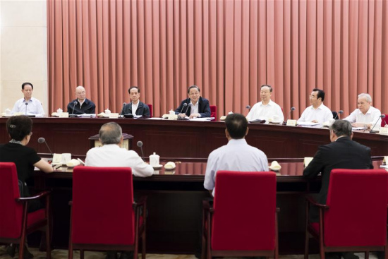 Yu Zhengsheng, chairman of the National Committee of the Chinese People's Political Consultative Conference, presides over a bi-weekly consultation session in Beijing, capital of China, Aug. 24, 2017. (Xinhua/Ding Haitao) Yu Zhengsheng, chairman of the National Committee of the Chinese People's Political Consultative Conference, presides over a bi-weekly consultation session in Beijing, capital of China, Aug. 24, 2017. (Xinhua/Ding Haitao)