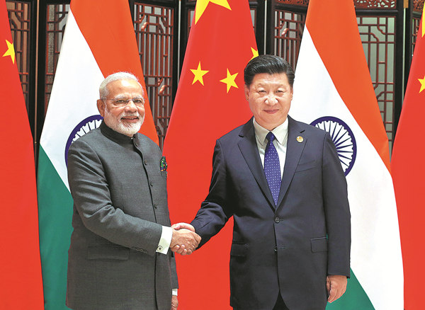 President Xi Jinping meets with Indian Prime Minister Narendra Modi on Tuesday at the BRICS Summit. (WU ZHIYI / CHINA DAILY) President Xi Jinping meets with Indian Prime Minister Narendra Modi on Tuesday at the BRICS Summit. (WU ZHIYI / CHINA DAILY)