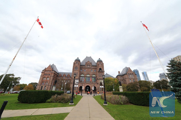 Photo taken on Oct. 26, 2017 shows the exterior of Canada's Ontario Legislative Building in Toronto, Canada. Canada's Ontario provincial parliament Thursday passed a motion designating Nanjing Massacre Commemorative Day to commemorate the mass killing of 300,000 Chinese by Japanese troops in Nanjing during World War II. (Xinhua/Zou Zheng) Photo taken on Oct. 26, 2017 shows the exterior of Canada's Ontario Legislative Building in Toronto, Canada. Canada's Ontario provincial parliament Thursday passed a motion designating Nanjing Massacre Commemorative Day to commemorate the mass killing of 300,000 Chinese by Japanese troops in Nanjing during World War II. (Xinhua/Zou Zheng)