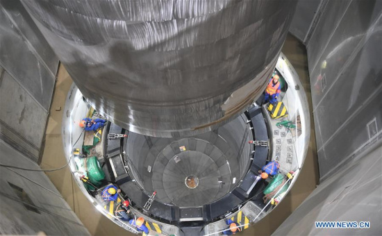 Photo taken on Jan. 28, 2018 shows the installation site of reactor pressure vessel (RPV) of the No.5 unit of China National Nuclear Corporation's Fuqing nuclear power plant in southeast China's Fujian Province. (Xinhua/Lin Shanchuan) Photo taken on Jan. 28, 2018 shows the installation site of reactor pressure vessel (RPV) of the No.5 unit of China National Nuclear Corporation's Fuqing nuclear power plant in southeast China's Fujian Province. (Xinhua/Lin Shanchuan)