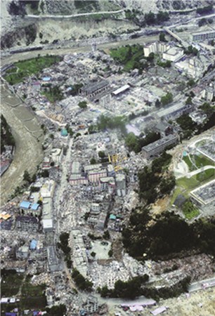 Yingxiu town after the earthquake. (Photo provided to China Daily) Yingxiu town after the earthquake. (Photo provided to China Daily)