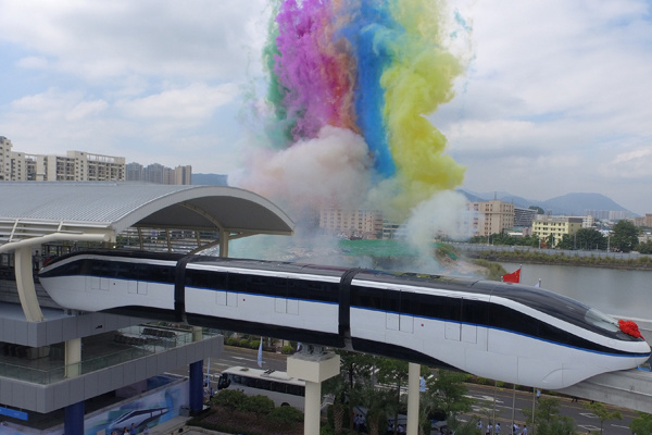 BYD's Skyrail starts operation on Oct 12,2016 in Shenzhen, Guangdong province. (Photo provided to China Daily) BYD's Skyrail starts operation on Oct 12,2016 in Shenzhen, Guangdong province. (Photo provided to China Daily)
