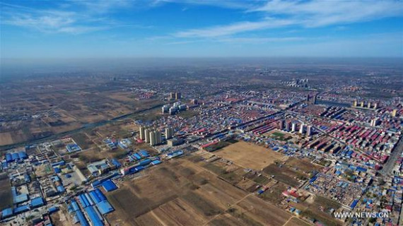 Aerial photo taken on April 1, 2017 shows Xiongxian County, north China's Hebei Province. China announced Saturday it would establish the Xiongan New Area in Hebei Province, as part of measures to advance the coordinated development of the Beijing-Tianjin-Hebei (BTH) region. (Xinhua/Wang Xiao) Aerial photo taken on April 1, 2017 shows Xiongxian County, north China's Hebei Province. China announced Saturday it would establish the Xiongan New Area in Hebei Province, as part of measures to advance the coordinated development of the Beijing-Tianjin-Hebei (BTH) region. (Xinhua/Wang Xiao)
