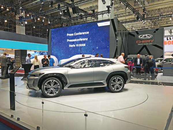 Chery Auto's showroom opens to public during press day at Frankfurt Motor Show on Tuesday. (Photo/China Daily) Chery Auto's showroom opens to public during press day at Frankfurt Motor Show on Tuesday. (Photo/China Daily)