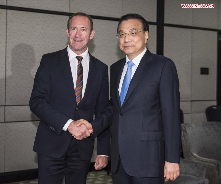 Chinese premier meets with leader of Labor Party of New Zealand in Wellington(1/1)