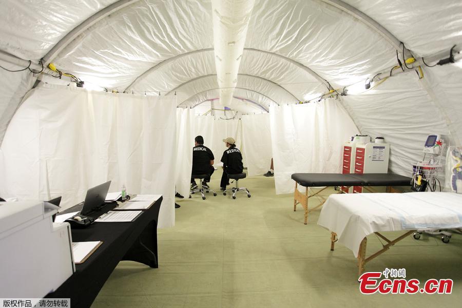 Photo released by the U.S. Department of Health and Human Services on June 25 shows medical facilities at the Tornillo facility, a shelter for children of detained migrants, in Tornillo, Texas, U.S.. (Photo/Agencies)
