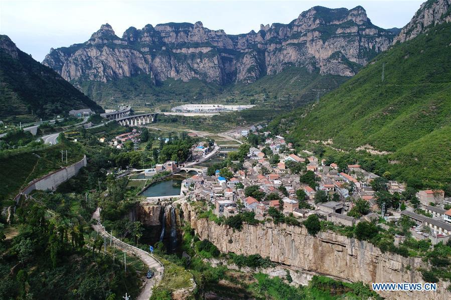 Aerial photo taken on Sept. 8, 2017 shows scenery of Hongni Village, Pingshun County, north China\'s Shanxi Province. Comprehensive progress has been made since the report delivered at the 18th National Congress of the Communist Party of China (CPC) in 2012 included ecological development as a major task in the country\'s overall plan and proposed building a \