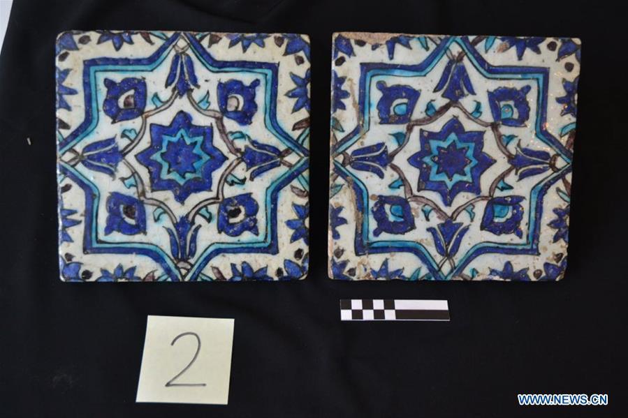 The undated photo provided by Egyptian Ministry of Antiquities shows retrieved smuggled artifacts in Cairo, Egypt. Egypt retrieved hundreds of smuggled artifacts and thousands of ancient coins busted by the Italian authorities in the city of Naples months ago, the Egyptian general prosecution said in a statement on June 30, 2018. (Xinhua)