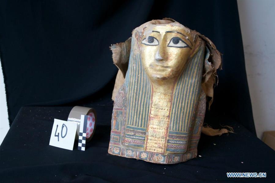 The undated photo provided by Egyptian Ministry of Antiquities shows a retrieved smuggled artifact in Cairo, Egypt. Egypt retrieved hundreds of smuggled artifacts and thousands of ancient coins busted by the Italian authorities in the city of Naples months ago, the Egyptian general prosecution said in a statement on June 30, 2018. (Xinhua)