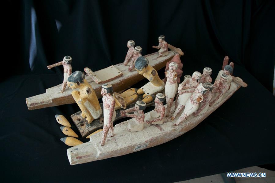 The undated photo provided by Egyptian Ministry of Antiquities shows retrieved smuggled artifacts in Cairo, Egypt. Egypt retrieved hundreds of smuggled artifacts and thousands of ancient coins busted by the Italian authorities in the city of Naples months ago, the Egyptian general prosecution said in a statement on June 30, 2018. (Xinhua)