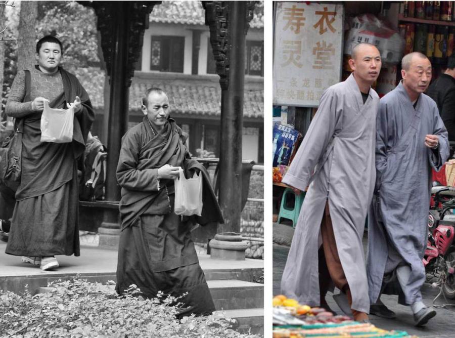 Monks visiting Wenshu Yuan Temple 2017 (Photo by Bruce Connolly/chinadaily.com.cn)