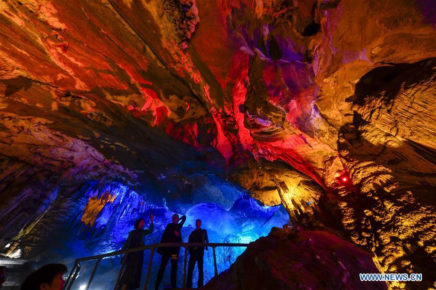 ourists visit the Furong Cave in Wulong District of Chongqing, southwest China, March 26, 2019. The Wulong Furong Cave was listed as a UNESCO world natural heritage site in 2007. (Xinhua/Liu Chan)