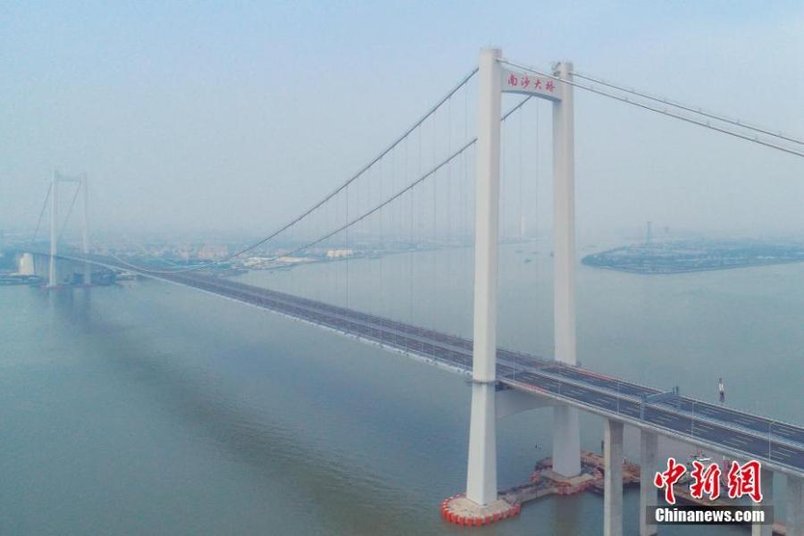 Photo taken on April 2, 2019 shows the Humen second Bridge (Nansha Bridge) in Dongguan, South China\'s Guangdong Province.  (Photo/China News Service)