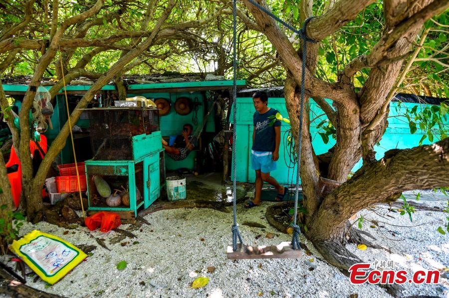 The house of a local fisherman on Ganquan Island in the Xisha Yongle Islands group in South China\'s Hainan Province, May 22, 2019. (Photo: China News Service/Luo Yunfei)